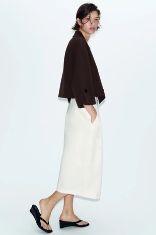 Короткий тренч с отворотами на рукавах- Заказать в России