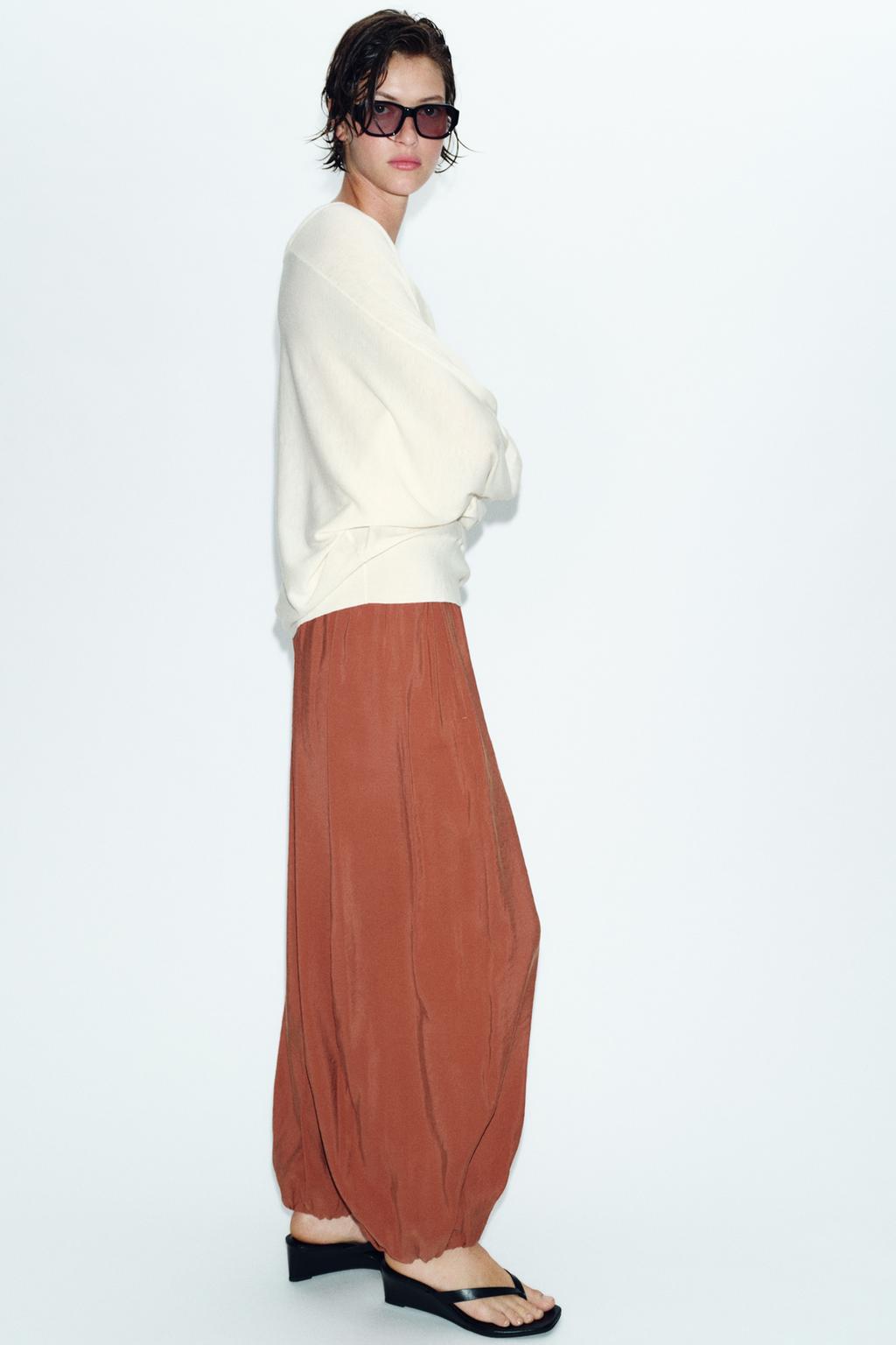 БРЮКИ-БАЛЛОНЫ С ЭЛАСТИЧНЫМ ПОЯСОМ