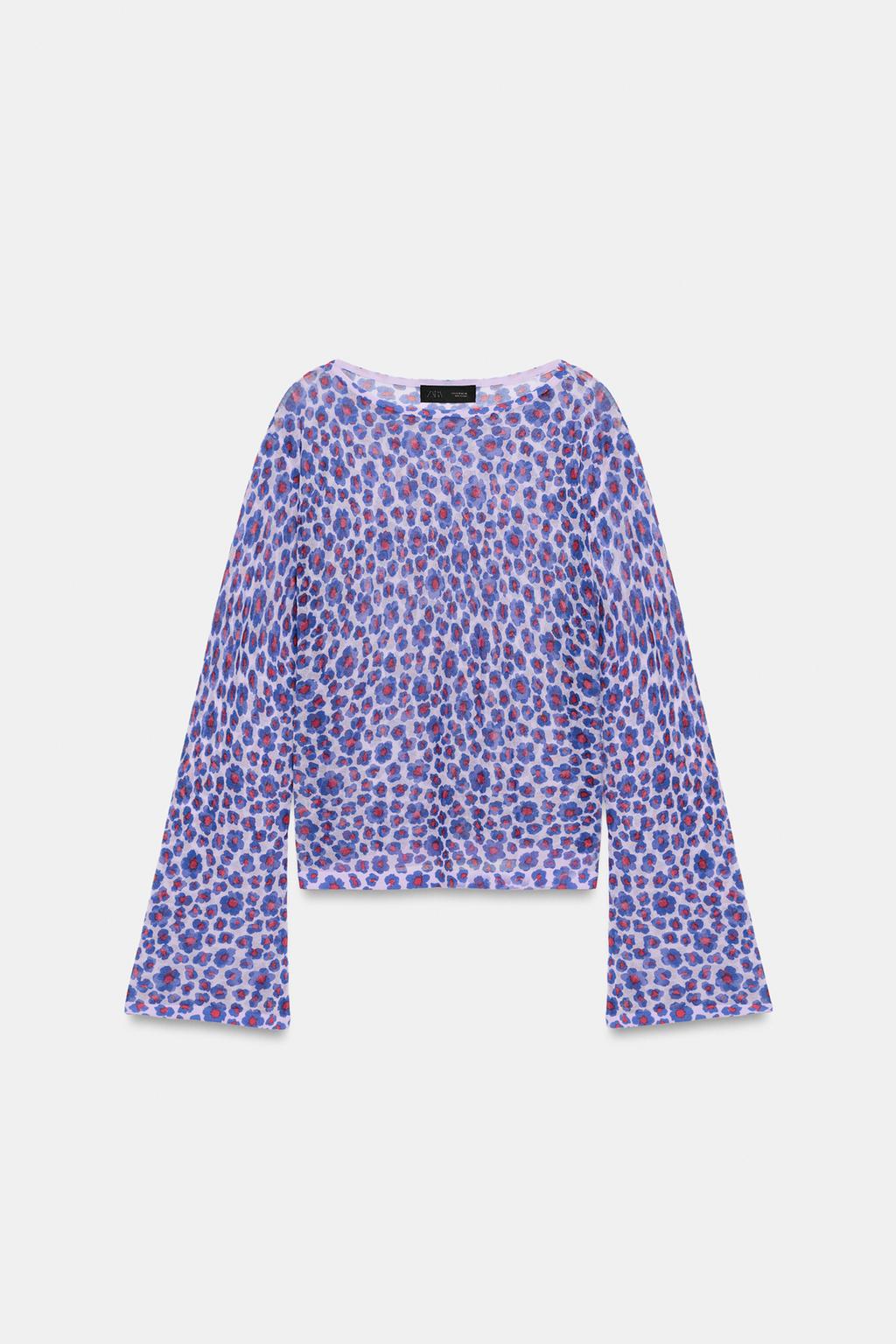 ТОП ИЗ ТОНКОГО ТРИКОТАЖА С ЦВЕТОЧНЫМ ПРИНТОМ