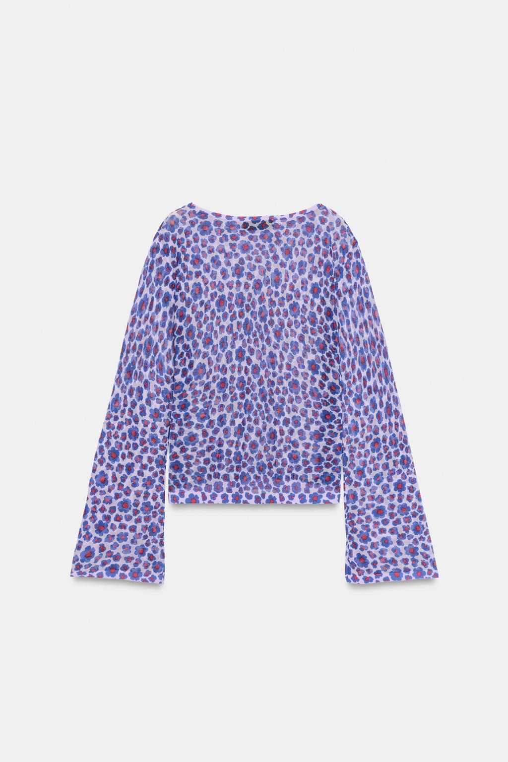 ТОП ИЗ ТОНКОГО ТРИКОТАЖА С ЦВЕТОЧНЫМ ПРИНТОМ