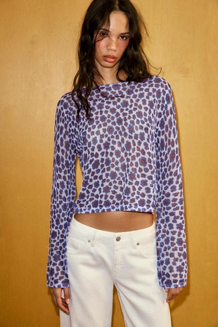 Топ из тонкого трикотажа с цветочным принтом- Заказать в России