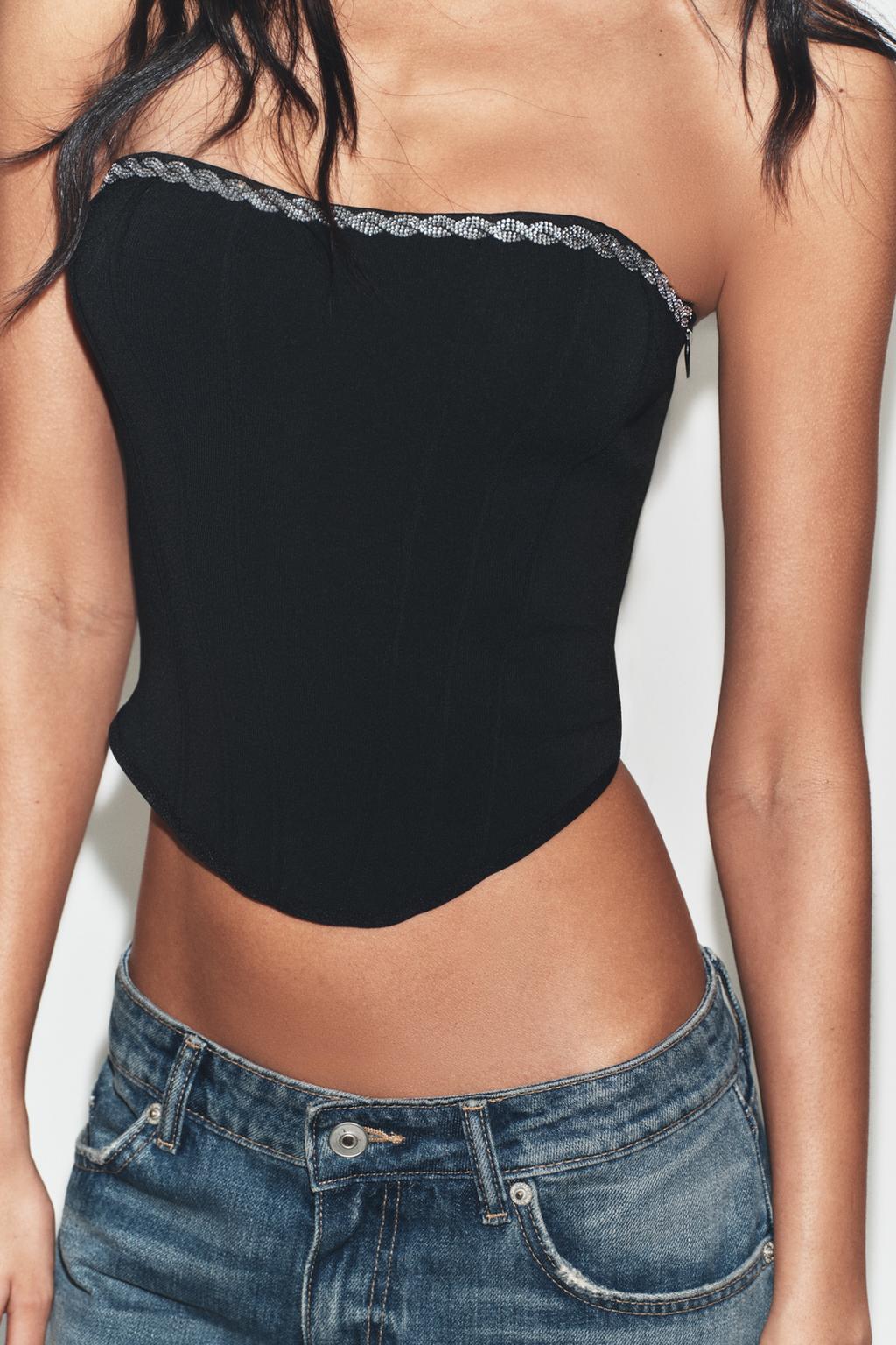 ЭЛАСТИЧНЫЙ ТОП-КОРСЕТ СО СТРАЗАМИ