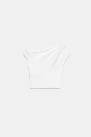 Асимметричный драпированный топ- Заказать в России