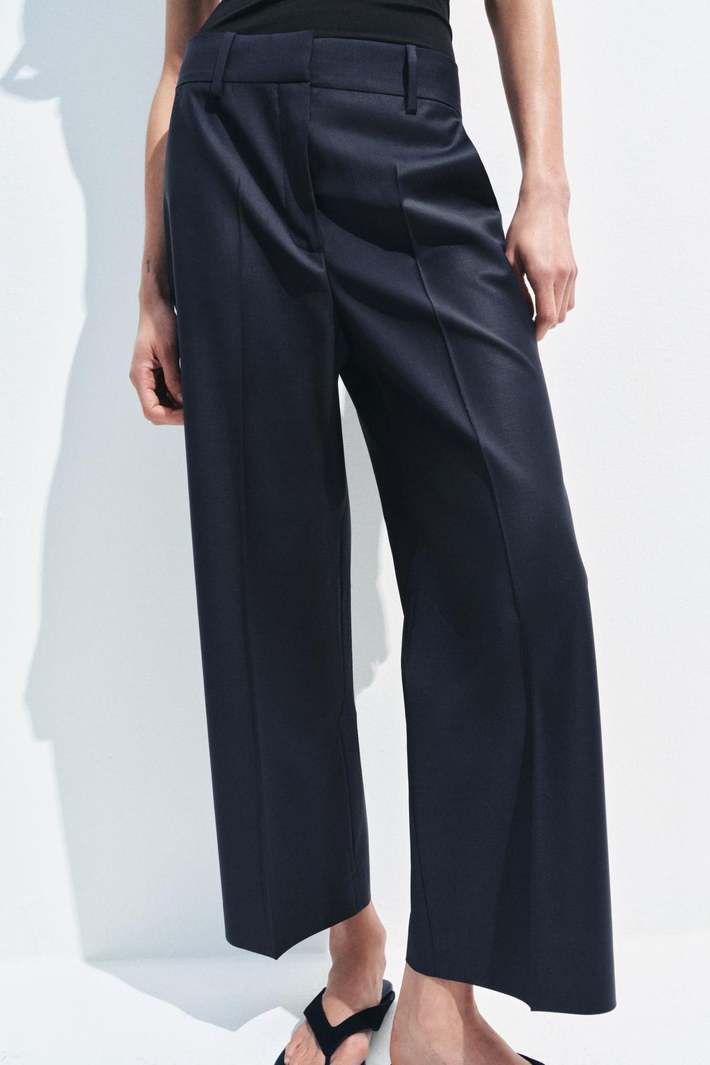 БРЮКИ ИЗ СМЕСОВОЙ ШЕРСТИ С ЗАУТЮЖЕННЫМИ СТРЕЛКАМИ — ZW COLLECTION