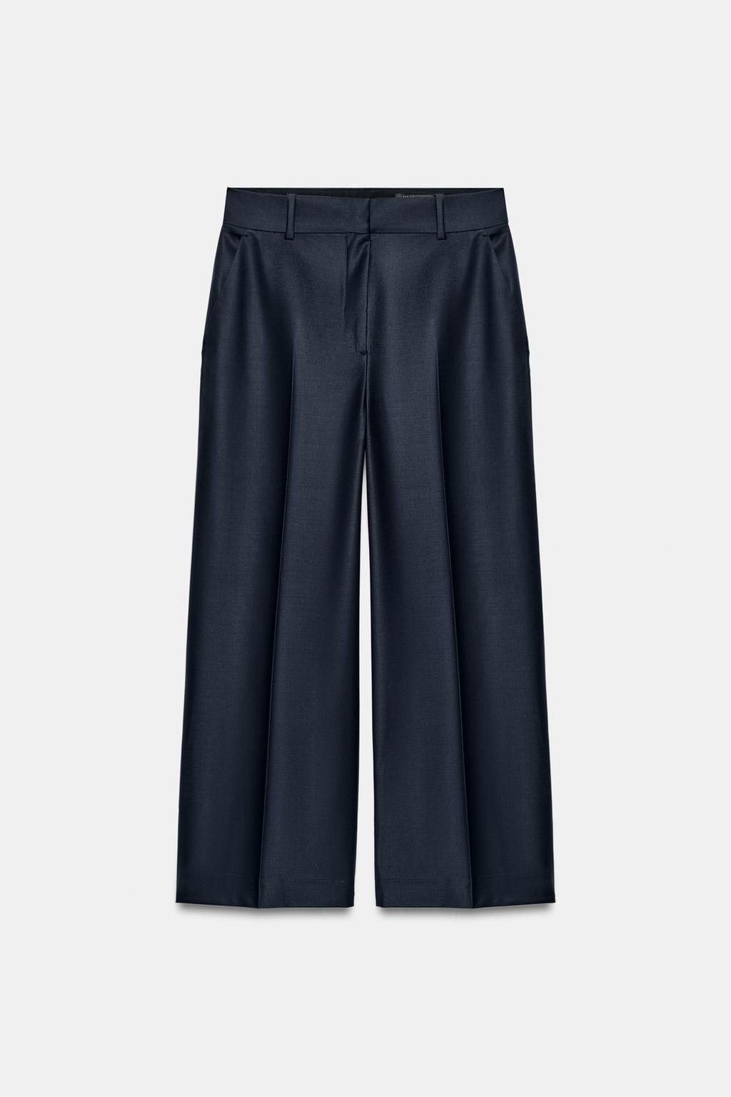 БРЮКИ ИЗ СМЕСОВОЙ ШЕРСТИ С ЗАУТЮЖЕННЫМИ СТРЕЛКАМИ — ZW COLLECTION