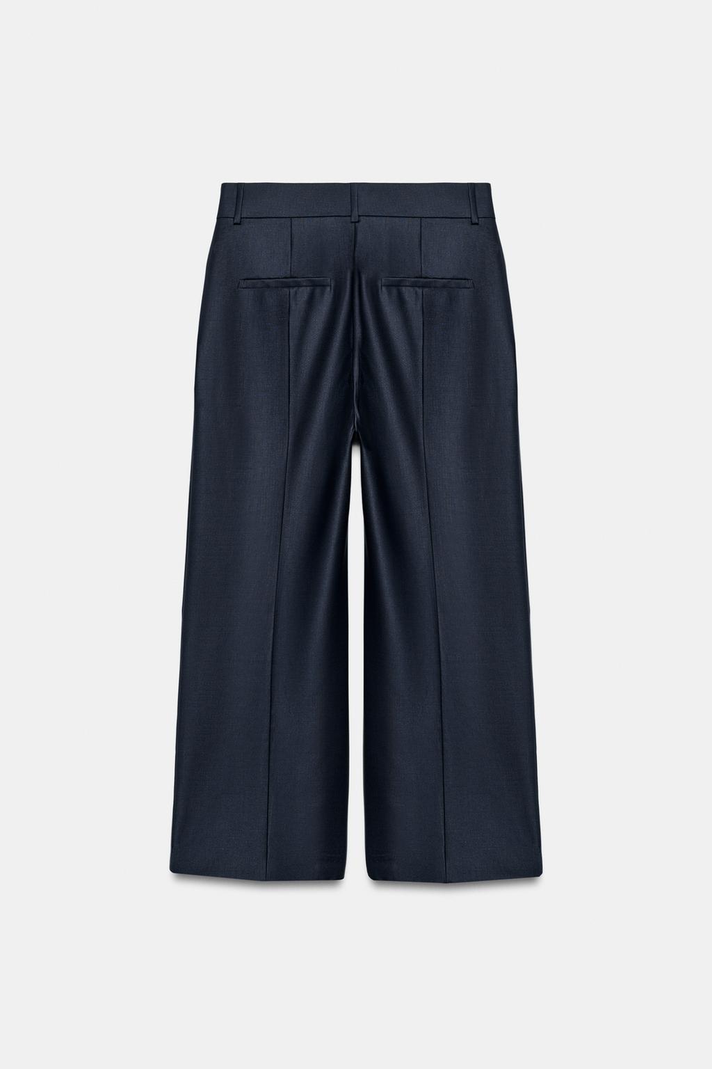 БРЮКИ ИЗ СМЕСОВОЙ ШЕРСТИ С ЗАУТЮЖЕННЫМИ СТРЕЛКАМИ — ZW COLLECTION