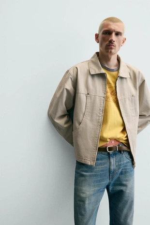 Куртка свободного кроя с карманами- Заказать в России