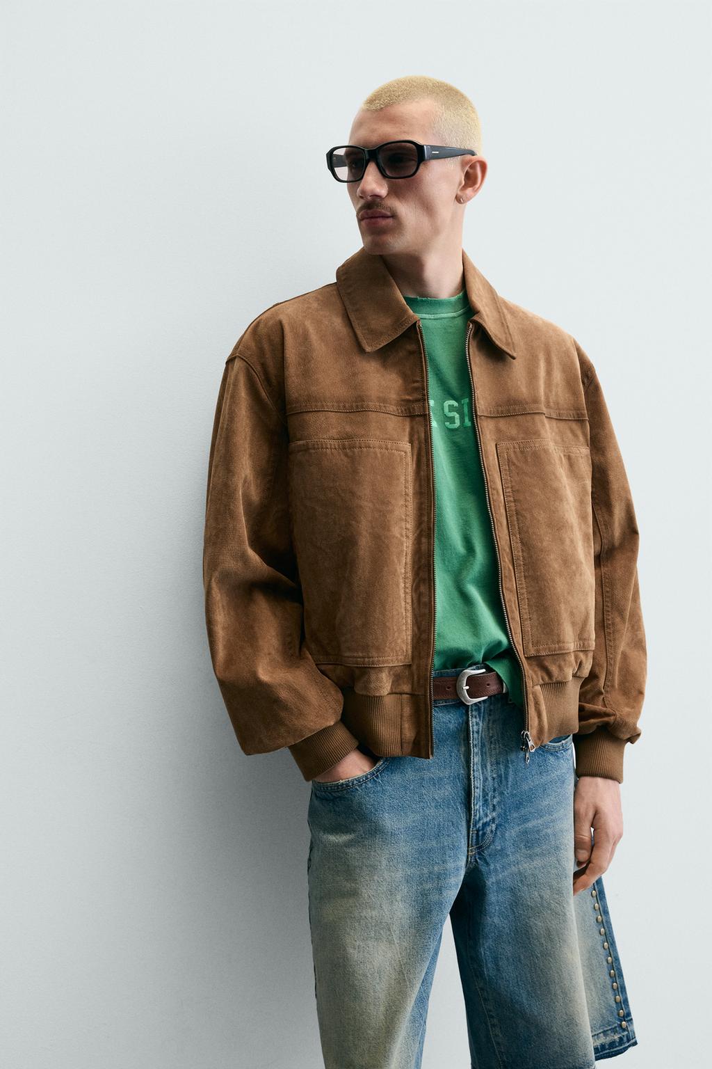 Куртка из искусственной замши свободного кроя