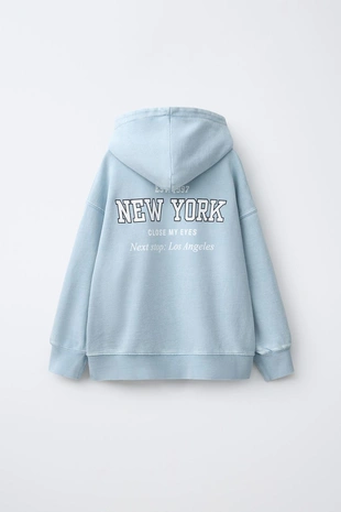 Худи с капюшоном и надписью из ткани с эффектом потертости- Заказать в России