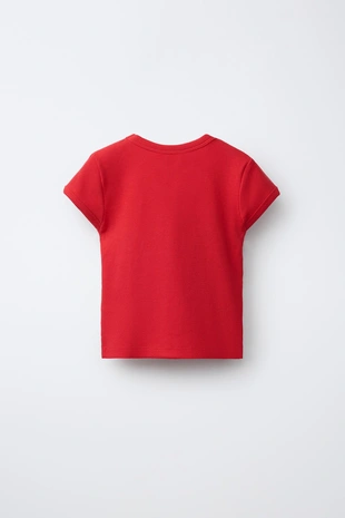 Топ в рубчик с V-образным вырезом