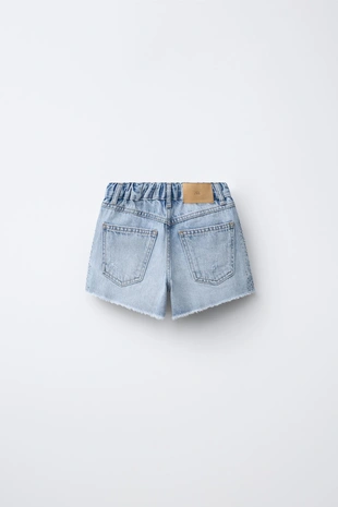 Джинсовые шорты со стразами и разрезами- Заказать в России