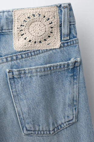 Джинсы Wide Leg с крючком- Заказать в России