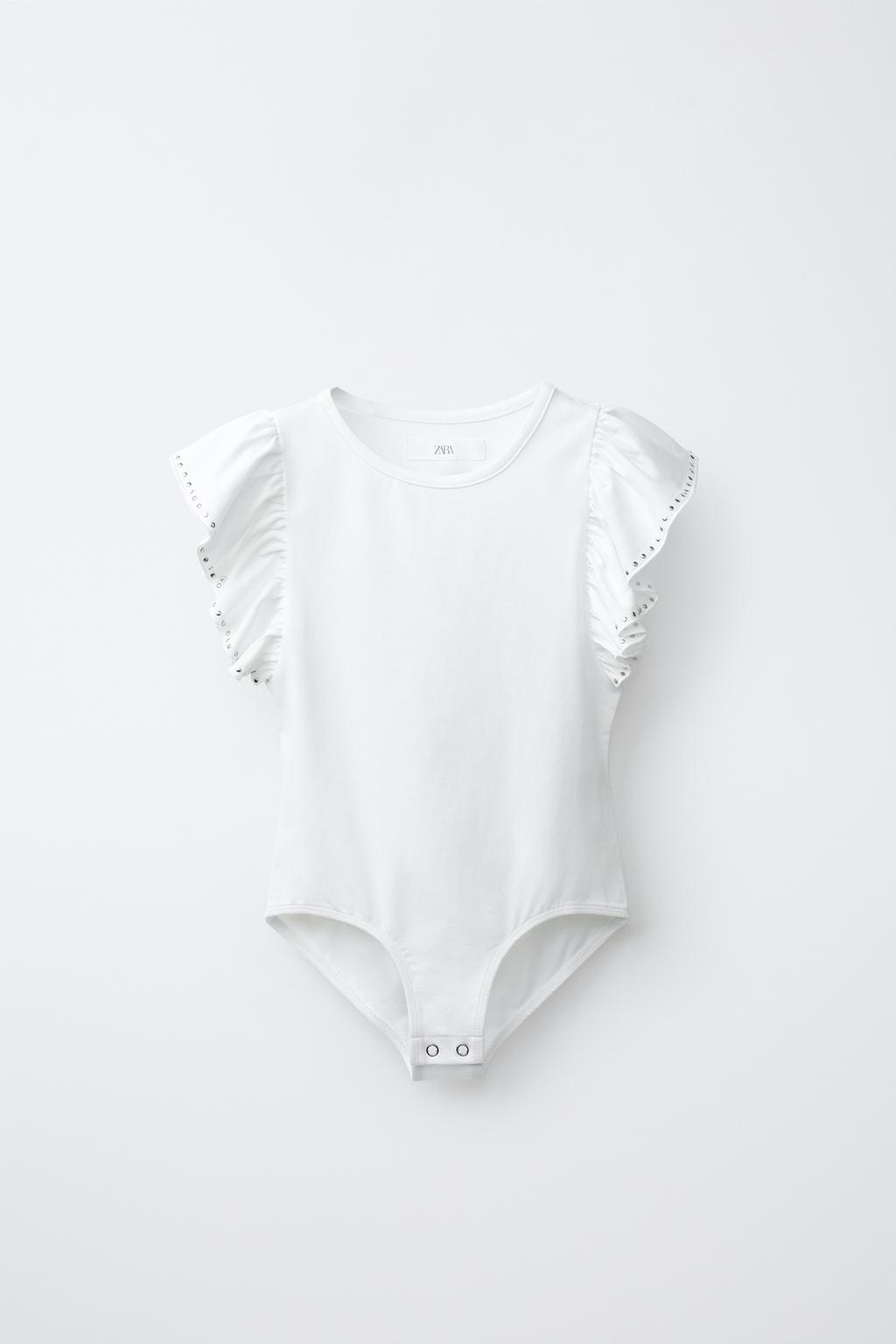 БОДИ С ВОЛАНОМ И ЗАКЛЕПКАМИ ИЗ МОДАЛА