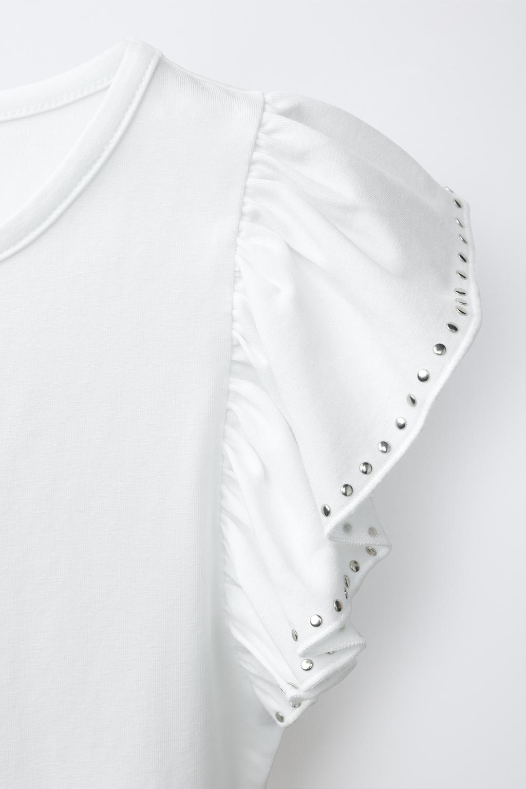 БОДИ С ВОЛАНОМ И ЗАКЛЕПКАМИ ИЗ МОДАЛА