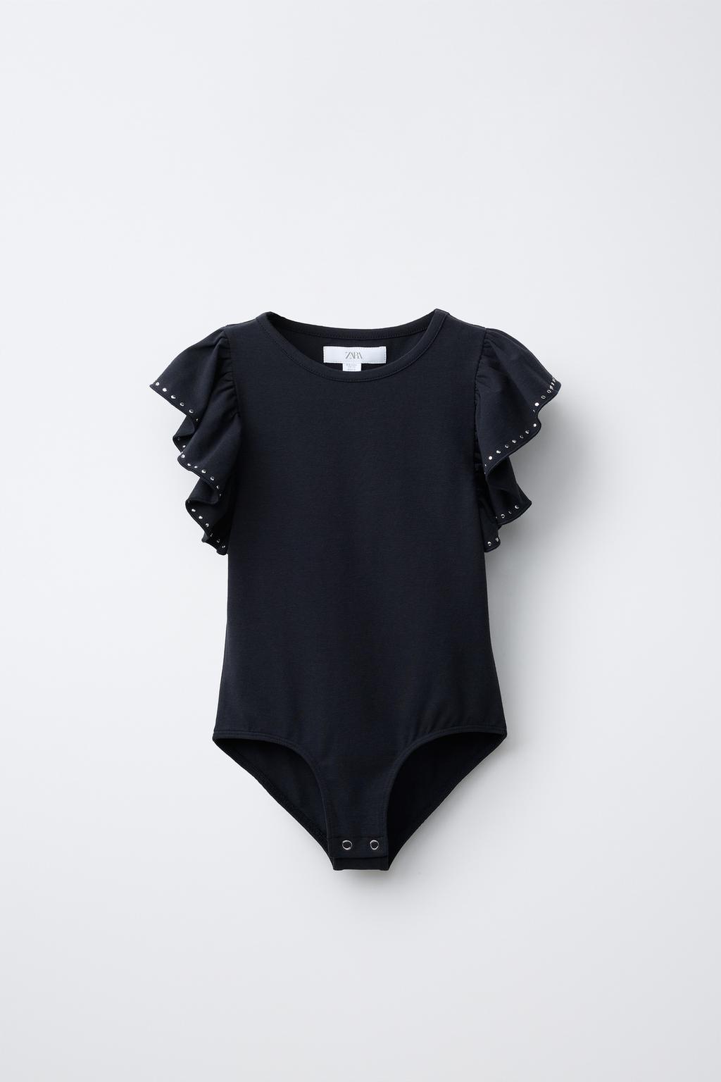 БОДИ С ВОЛАНОМ И ЗАКЛЕПКАМИ ИЗ МОДАЛА