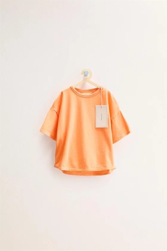 Zara «Timeless» - ОДНОТОННАЯ ХЛОПКОВАЯ ФУТБОЛКА