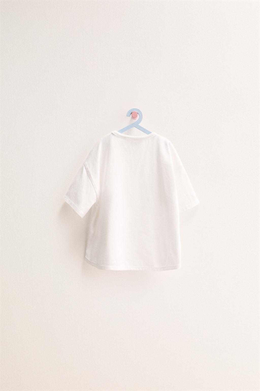 ZARA TIMELESS - ОДНОТОННАЯ ФУТБОЛКА ИЗ ХЛОПКА