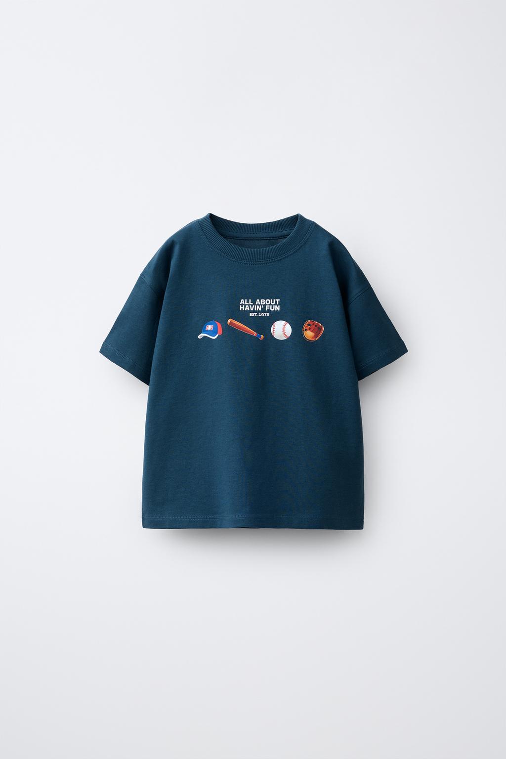 ФУТБОЛКА С БЕЙСБОЛЬНЫМ ПРИНТОМ