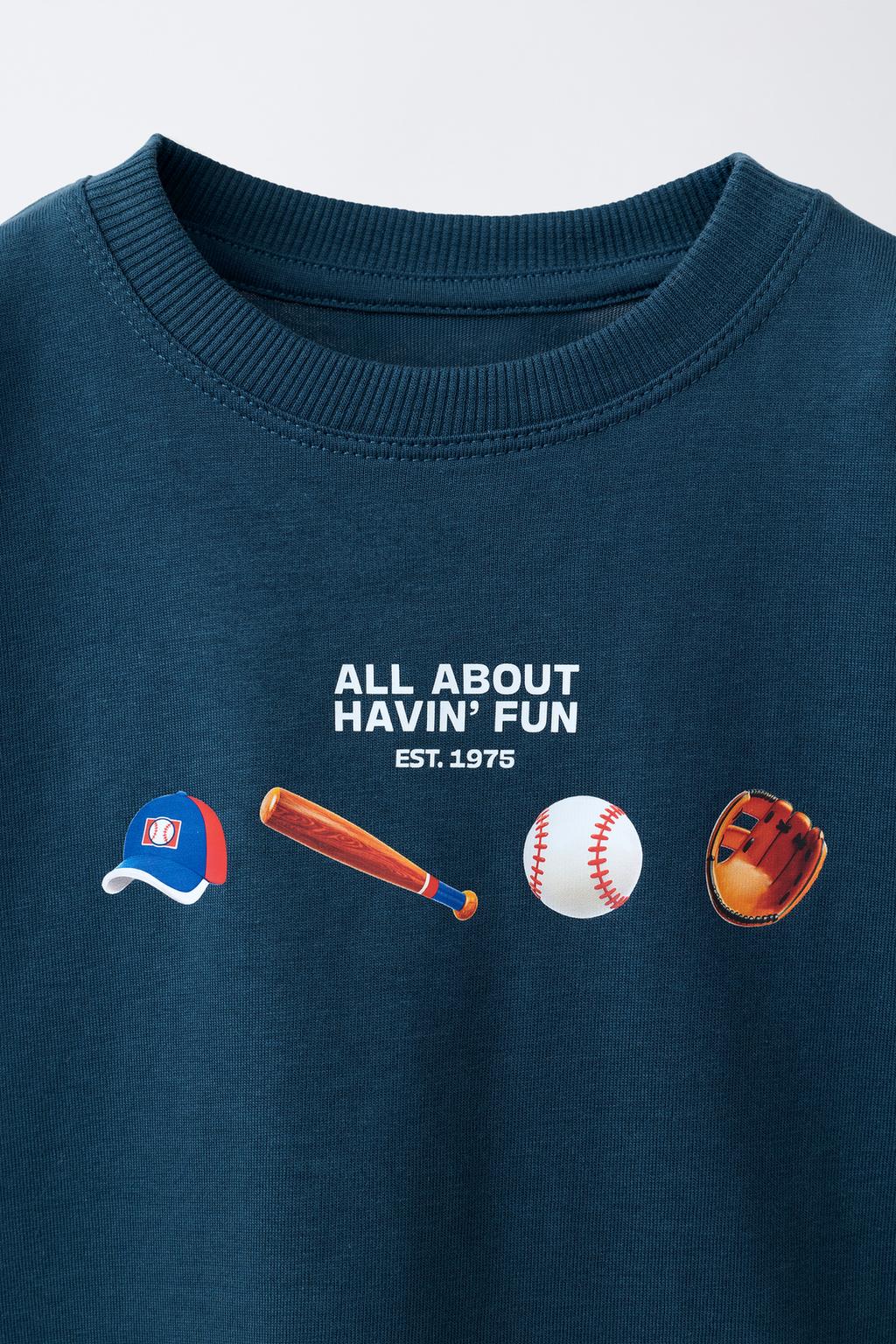 ФУТБОЛКА С БЕЙСБОЛЬНЫМ ПРИНТОМ