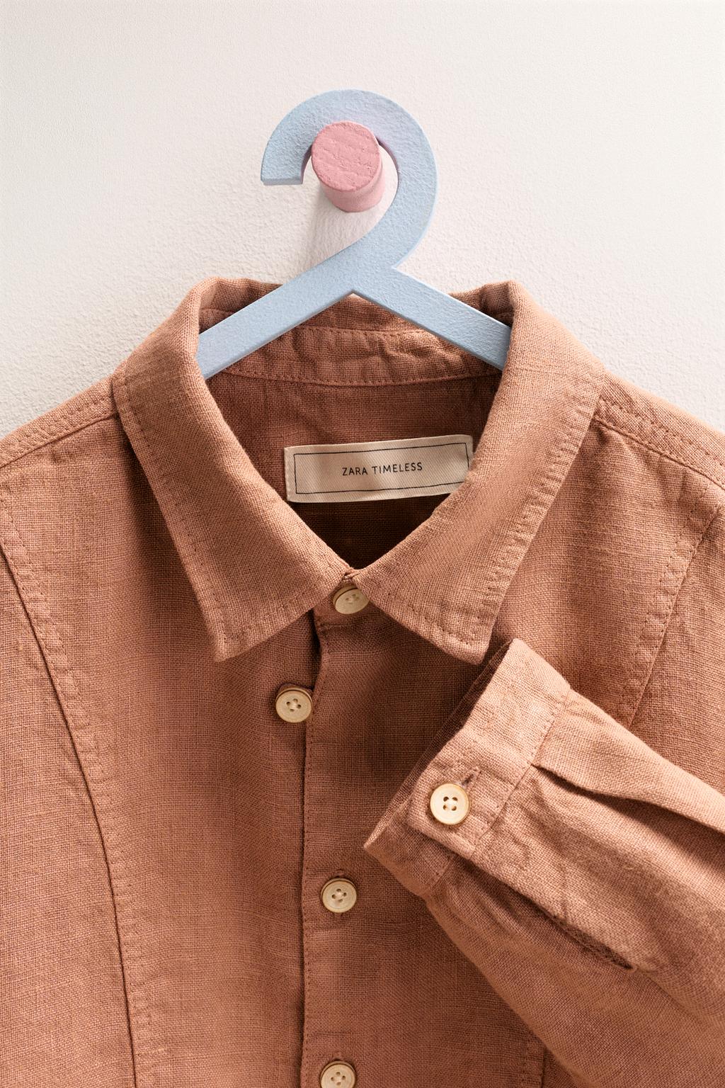 ZARA TIMELESS — КУРТКА-РУБАШКА ИЗ 100% ЛЬНА