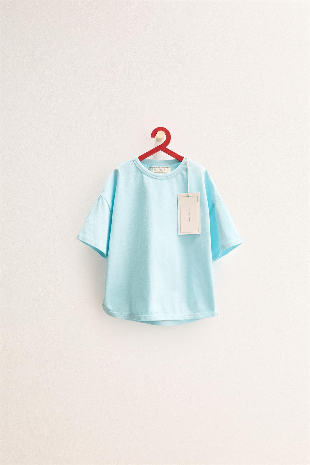 ZARA TIMELESS - ОДНОТОННАЯ ХЛОПКОВАЯ ФУТБОЛКА