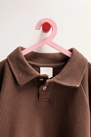 Zara Timeless - толстовка-поло в рубчик- Заказать в России