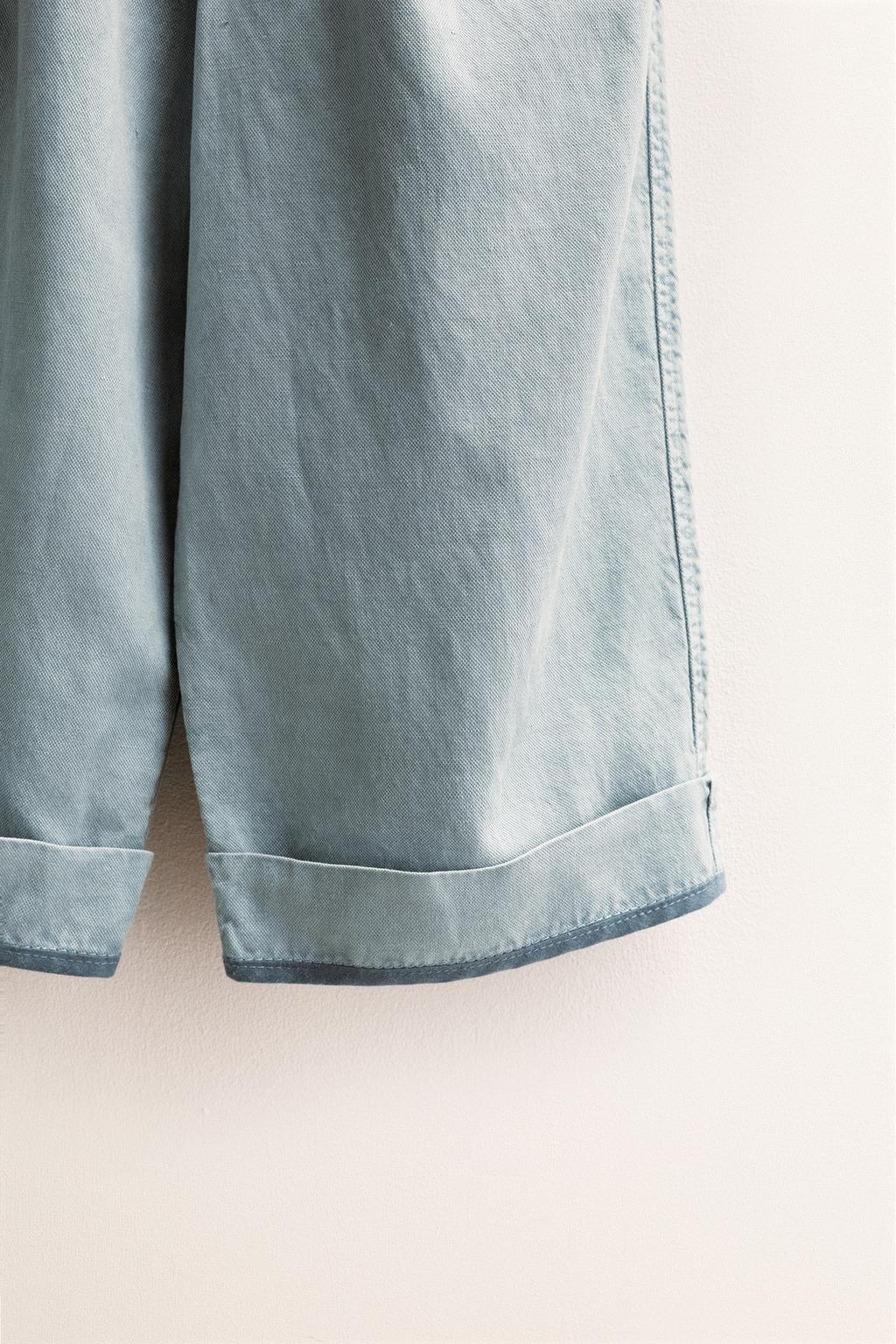 БРЮКИ ZARA TIMELESS ИЗ ЛЬНА С КОНТРАСТНЫМ КРАЕМ