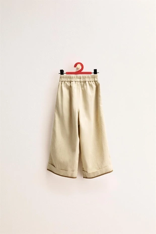 Брюки Zara Timeless из льна с контрастной отделкой