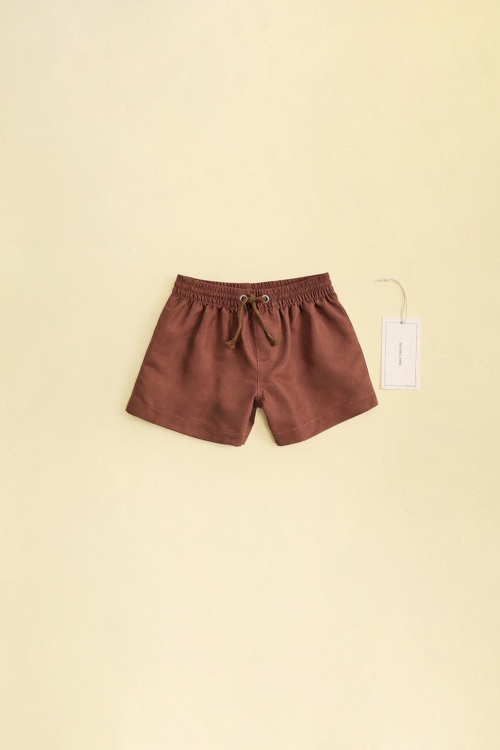 ZARA TIMELESS - ОДНОТОННЫЕ ПЛАВКИ-БЕРМУДЫ