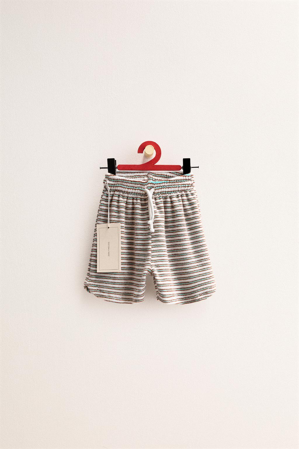 ZARA TIMELESS - ПОЛОСАТЫЕ ШОРТЫ ИЗ МАХРОВОЙ ТКАНИ