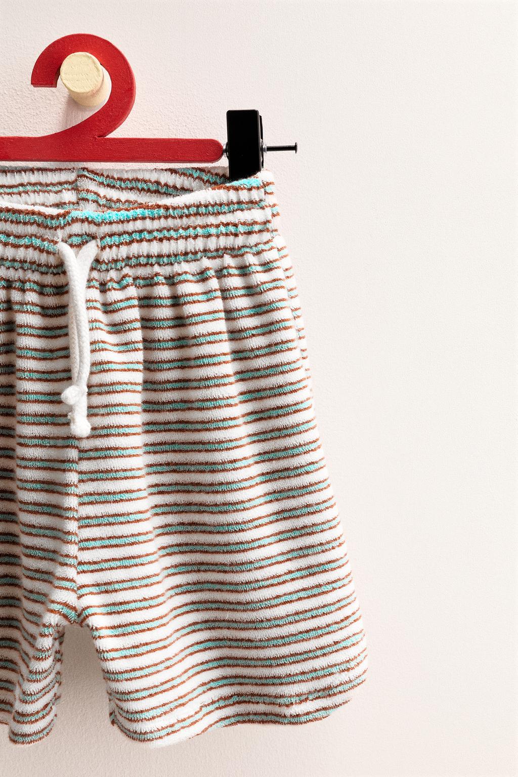 ZARA TIMELESS - ПОЛОСАТЫЕ ШОРТЫ ИЗ МАХРОВОЙ ТКАНИ