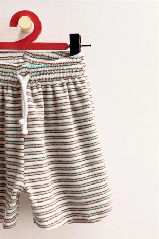 Zara Timeless - полосатые шорты из махровой ткани- Заказать в России