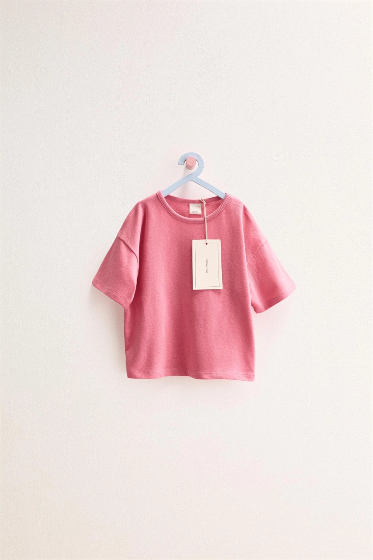 Футболка Zara «Timeless» из хлопка и льна однотонная
