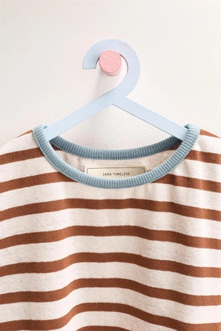 Zara Timeless - футболка в полоску из хлопка и льна