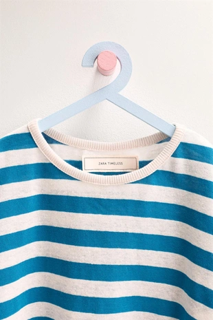 Zara Timeless - футболка в полоску из хлопка и льна