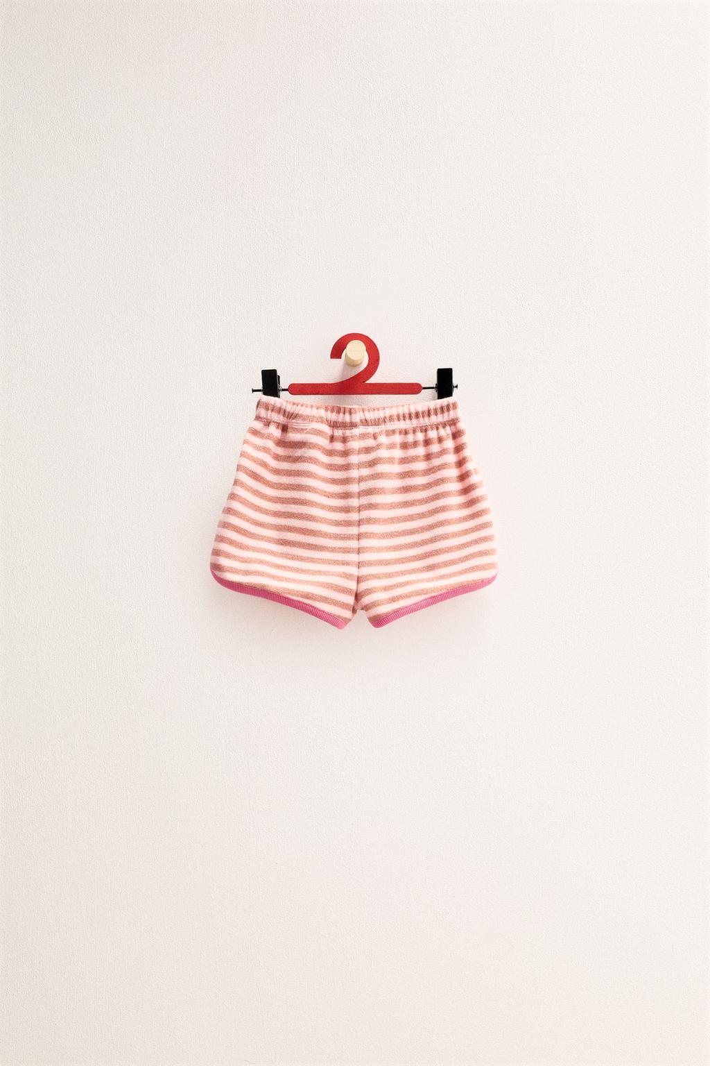 ZARA TIMELESS — ШОРТЫ ИЗ МАХРОВОЙ ТКАНИ В ПОЛОСКУ