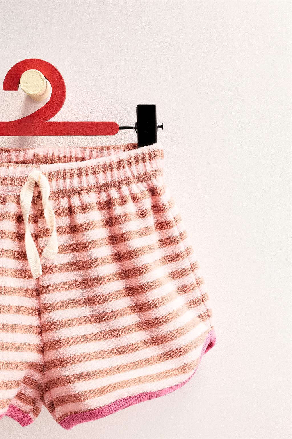 ZARA TIMELESS — ШОРТЫ ИЗ МАХРОВОЙ ТКАНИ В ПОЛОСКУ