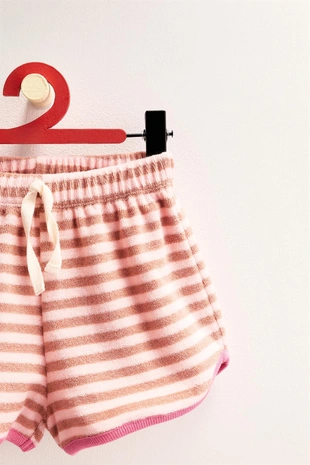 Zara Timeless — шорты из махровой ткани в полоску