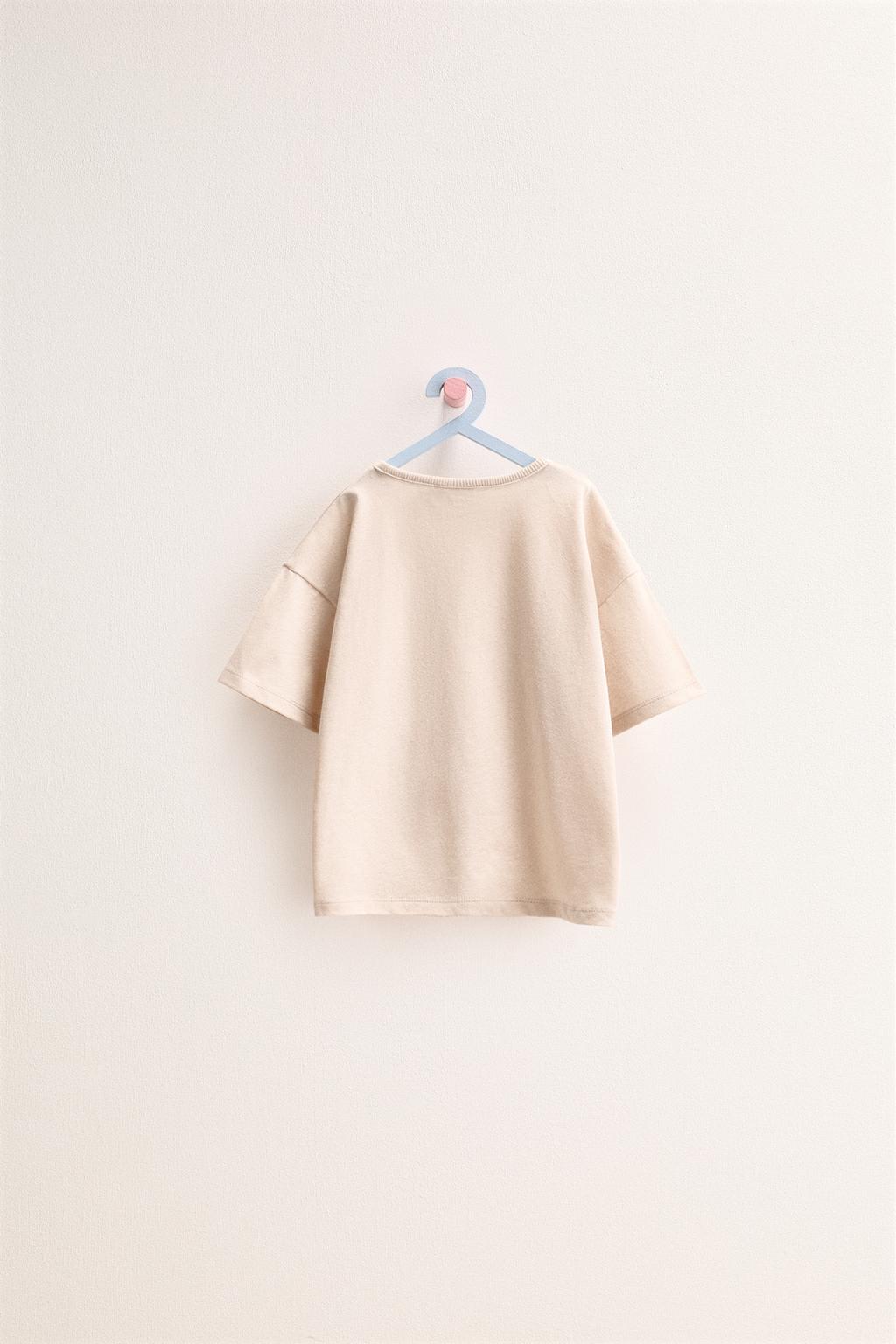 ZARA TIMELESS — ОДНОТОННАЯ ФУТБОЛКА ИЗ ХЛОПКА И ЛЬНА