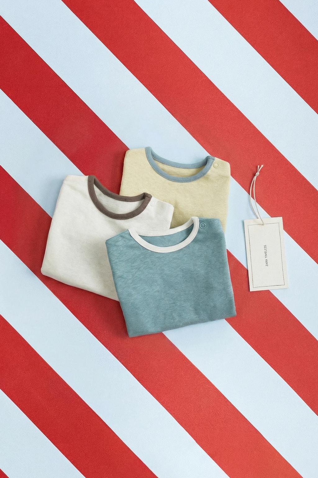 Zara «Timeless» — НАБОР ИЗ ТРЕХ БОДИ С КОНТРАСТНОЙ ОТДЕЛКОЙ