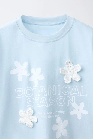 Футболка с цветочным кроше