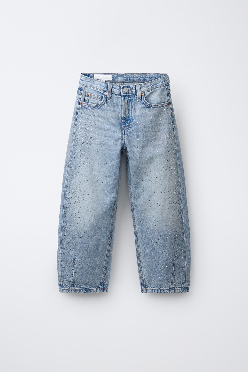 ДЖИНСЫ BARREL СО СТРАЗАМИ