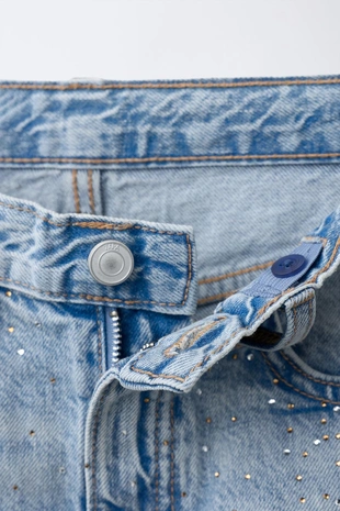 Джинсы Barrel со стразами- Заказать в России