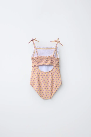 6-14 лет/ купальник с цветочным принтом и текстурой «соты»- Заказать в России