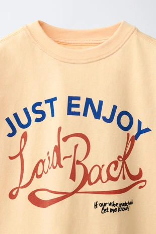 Light orange | 6208/763/639 - Zara Футболка с надписью