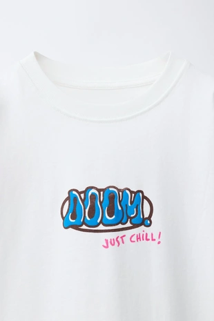 Футболка с принтом вулкан- Заказать в России