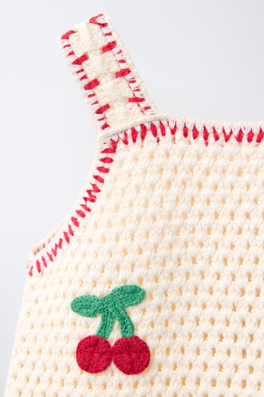 ПЛАТЬЕ ИЗ ТРИКОТАЖА КРОШЕ С ВИШНЯМИ