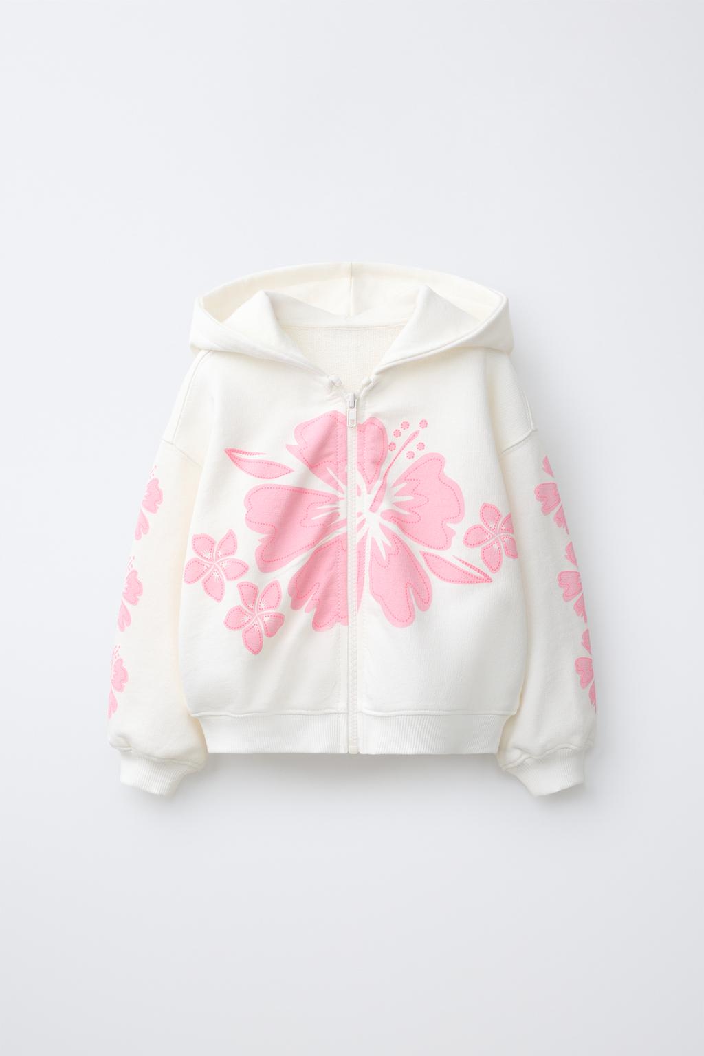 ХУДИ НА МОЛНИИ С ПРИНТОМ ГИБИСКУСА