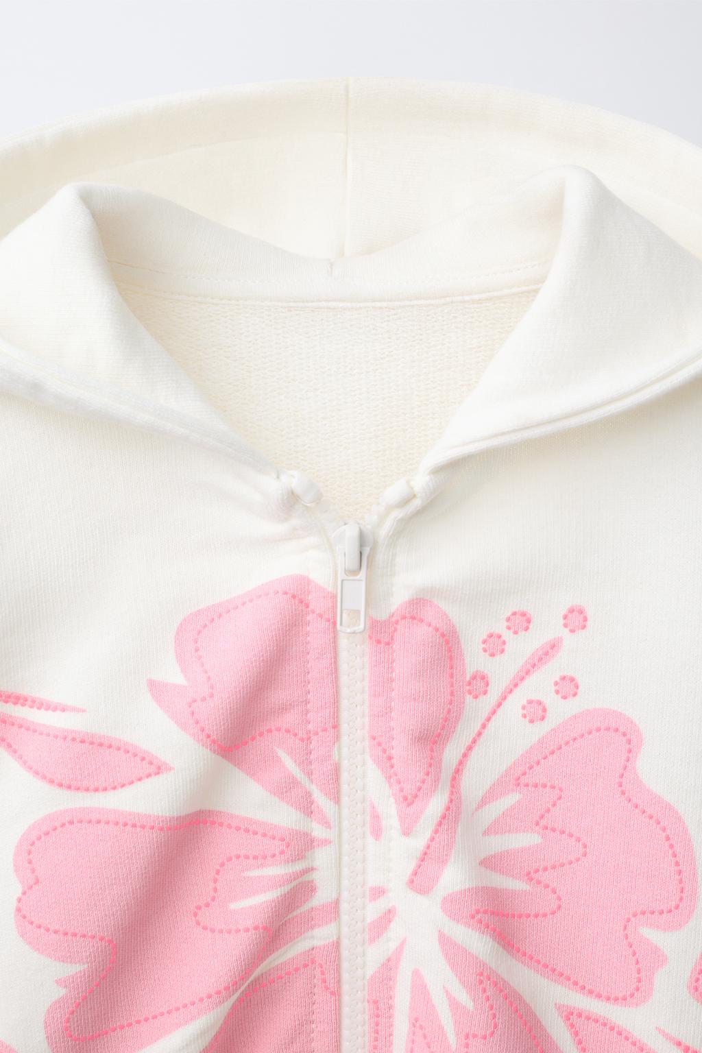 ХУДИ НА МОЛНИИ С ПРИНТОМ ГИБИСКУСА