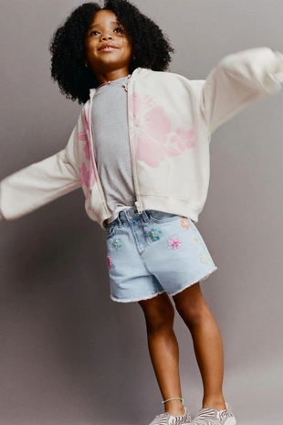 Худи на молнии с принтом гибискуса- Заказать в России